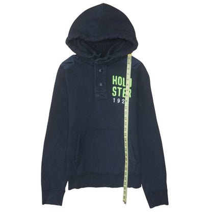 Mens UK Size L Hollister Blue Henley Hoodie