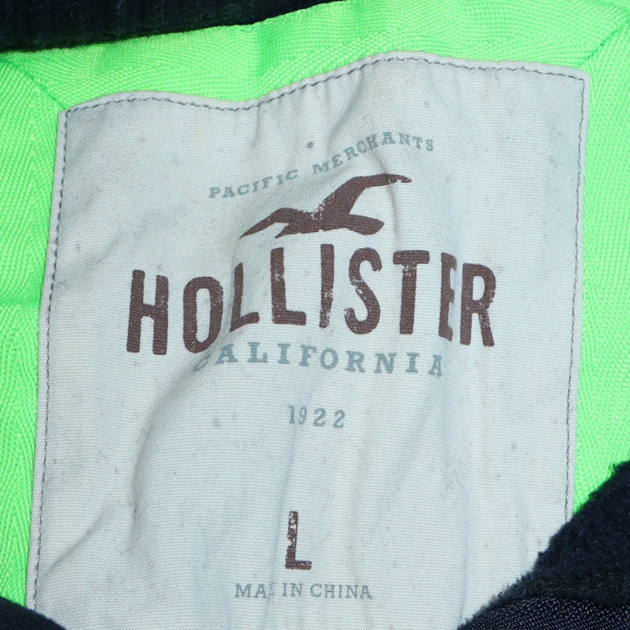 Mens UK Size L Hollister Blue Henley Hoodie