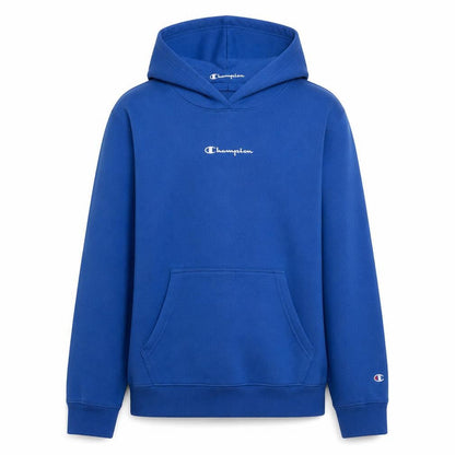 Front view of Champion boys’ blue pullover hoodie 15-16 years classic fleece sweatshirt