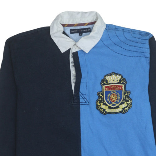 Mens UK Size M Tommy Hilfiger Blue Henley Sweatshirt