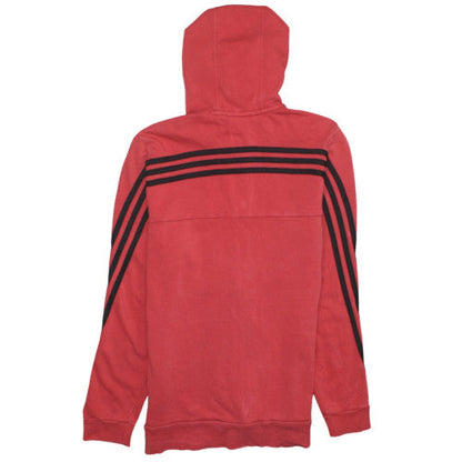 Adidas Boys Red Full Zip Hoodie 14 Years Logo Sportswear Fleece Top