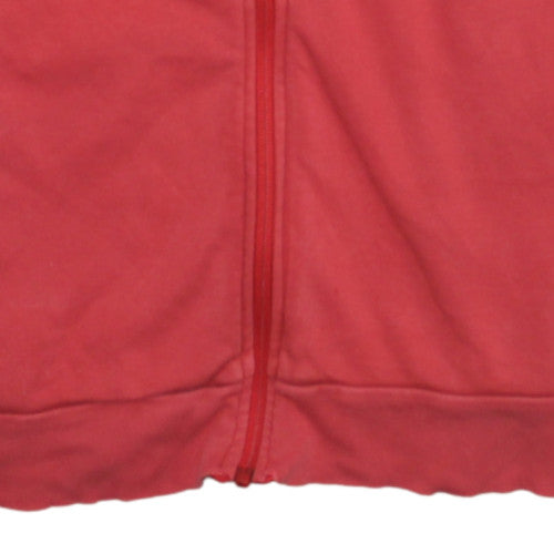Adidas Boys Red Full Zip Hoodie 14 Years Logo Sportswear Fleece Top