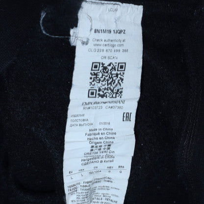 Mens UK Size L Emporio Armani Black Pullover Sweatshirt