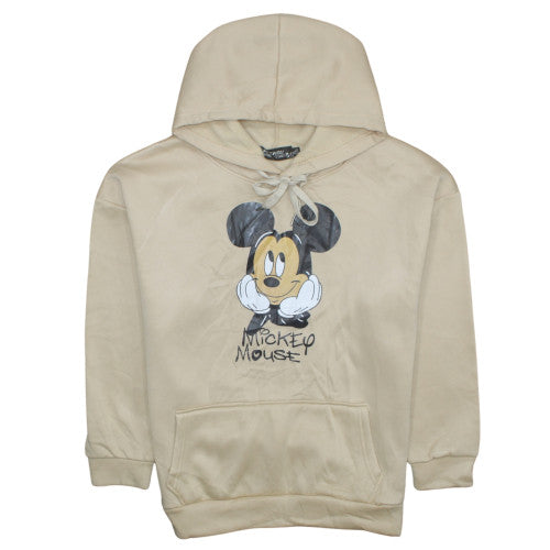 Womens UK Size XL Fashion Beige Pullover Hoodie