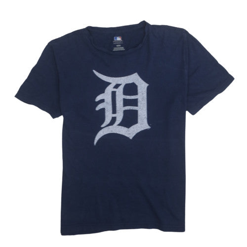 MLB Genuine Merchandise Men's Navy Detroit Graphic Crew Neck T-Shirt M