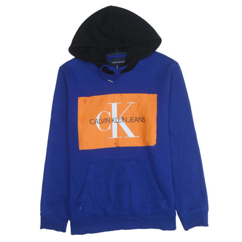 Mens UK Size M Calvin Klein Jeans Blue Pullover Hoodie