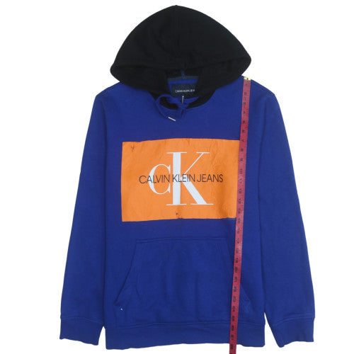 Mens UK Size M Calvin Klein Jeans Blue Pullover Hoodie