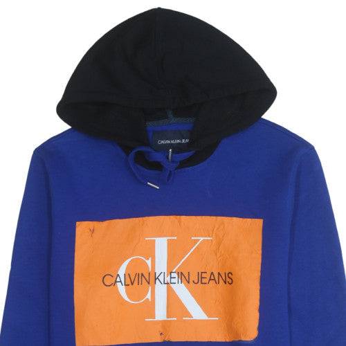 Mens UK Size M Calvin Klein Jeans Blue Pullover Hoodie