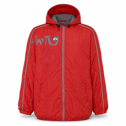 Quiksilver Womens Red Windbreaker Jacket Size 16 Hooded Full Zip