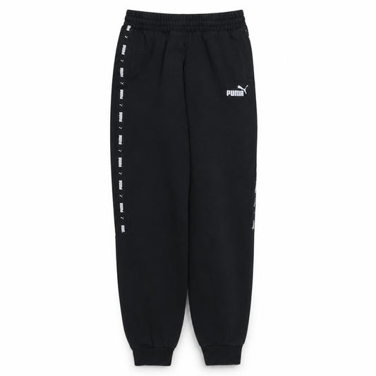 Front view of Puma boys’ black jogger sweatpants 15-16 years regular fit activewear