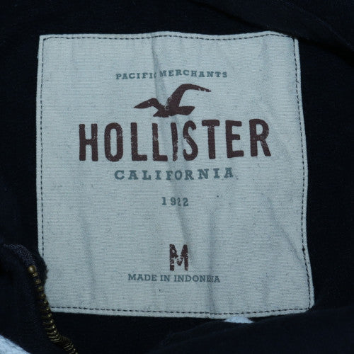 Mens UK Size M Hollister Black 1/2 Zip Hoodie