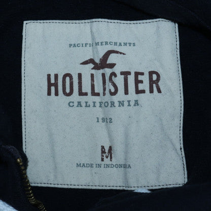 Mens UK Size M Hollister Black 1/2 Zip Hoodie