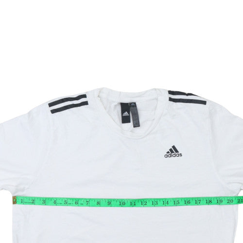 Adidas Men's White Crew Neck Short Sleeve Sports T-Shirt Size M