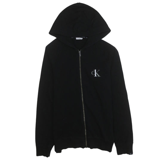 Mens UK Size S Calvin Klein Black Full Zip Hoodie