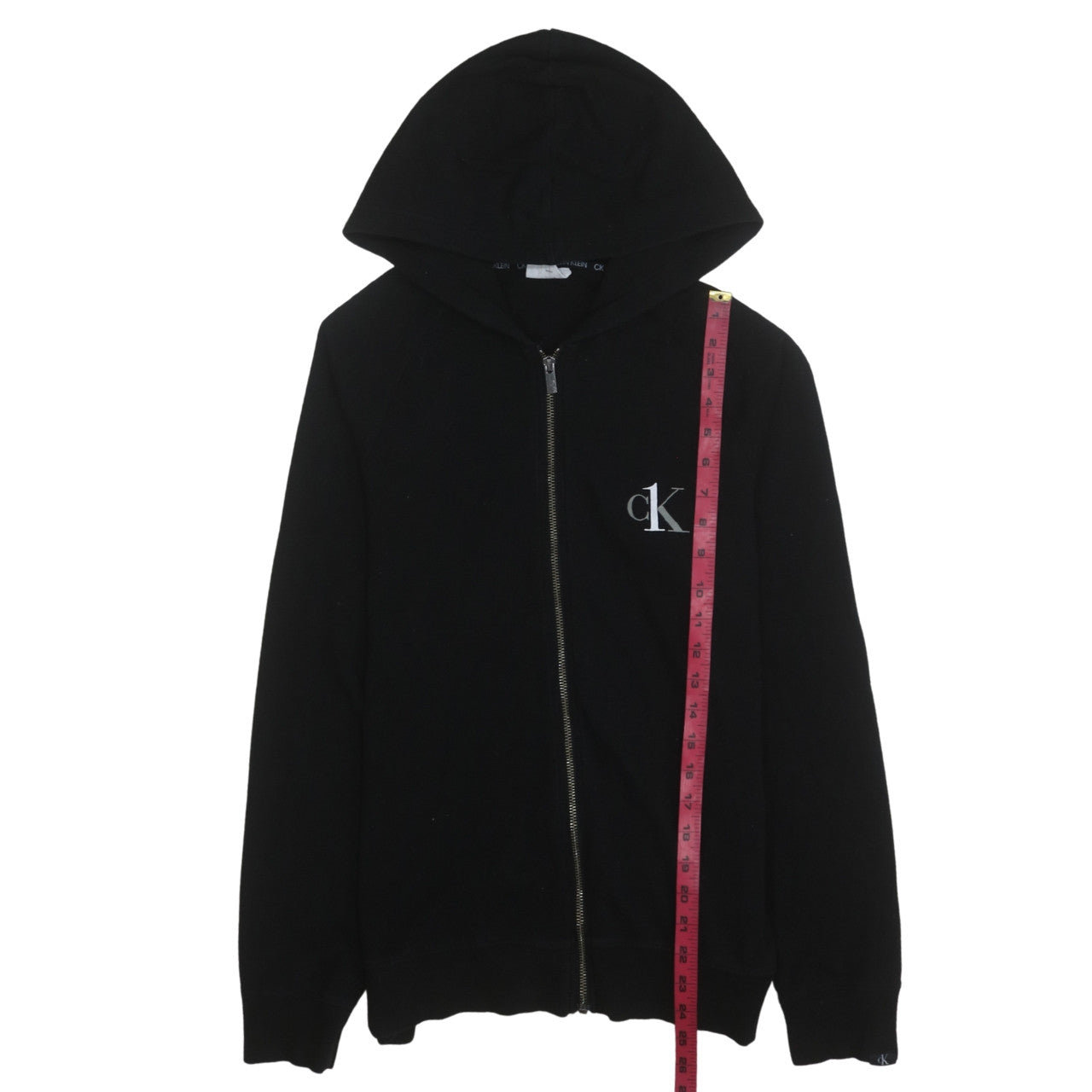 Mens UK Size S Calvin Klein Black Full Zip Hoodie