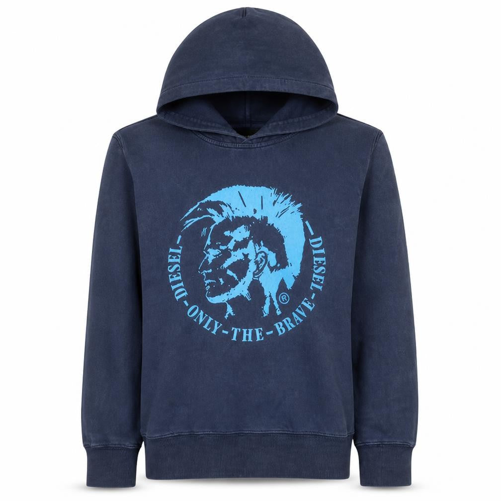 Mens UK Size M Diesel Blue Pullover Hoodie
