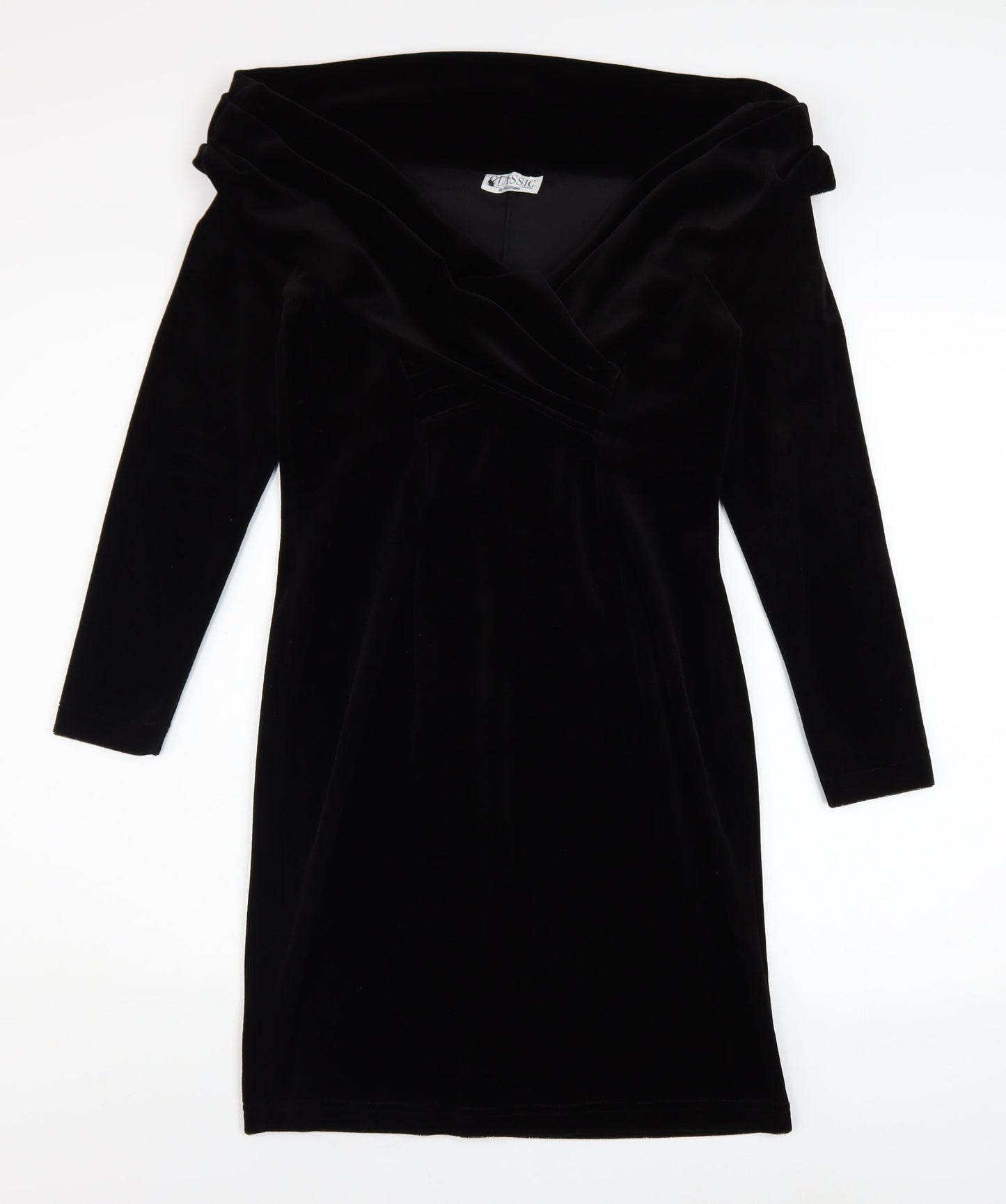 Classic by Freemans Women's Black Velvet Bodycon Dress Size 14