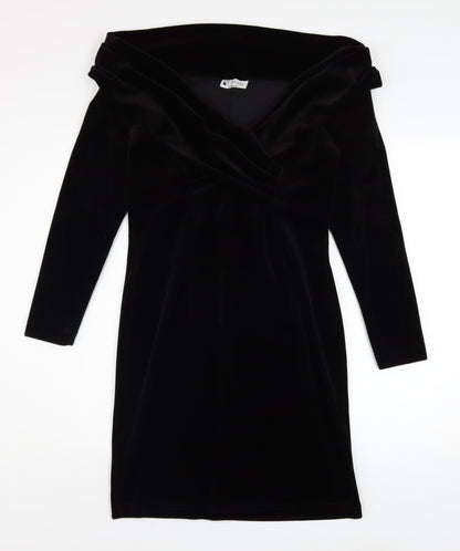 Classic by Freemans Women's Black Velvet Bodycon Dress Size 14