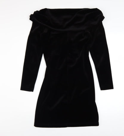 Classic by Freemans Women's Black Velvet Bodycon Dress Size 14