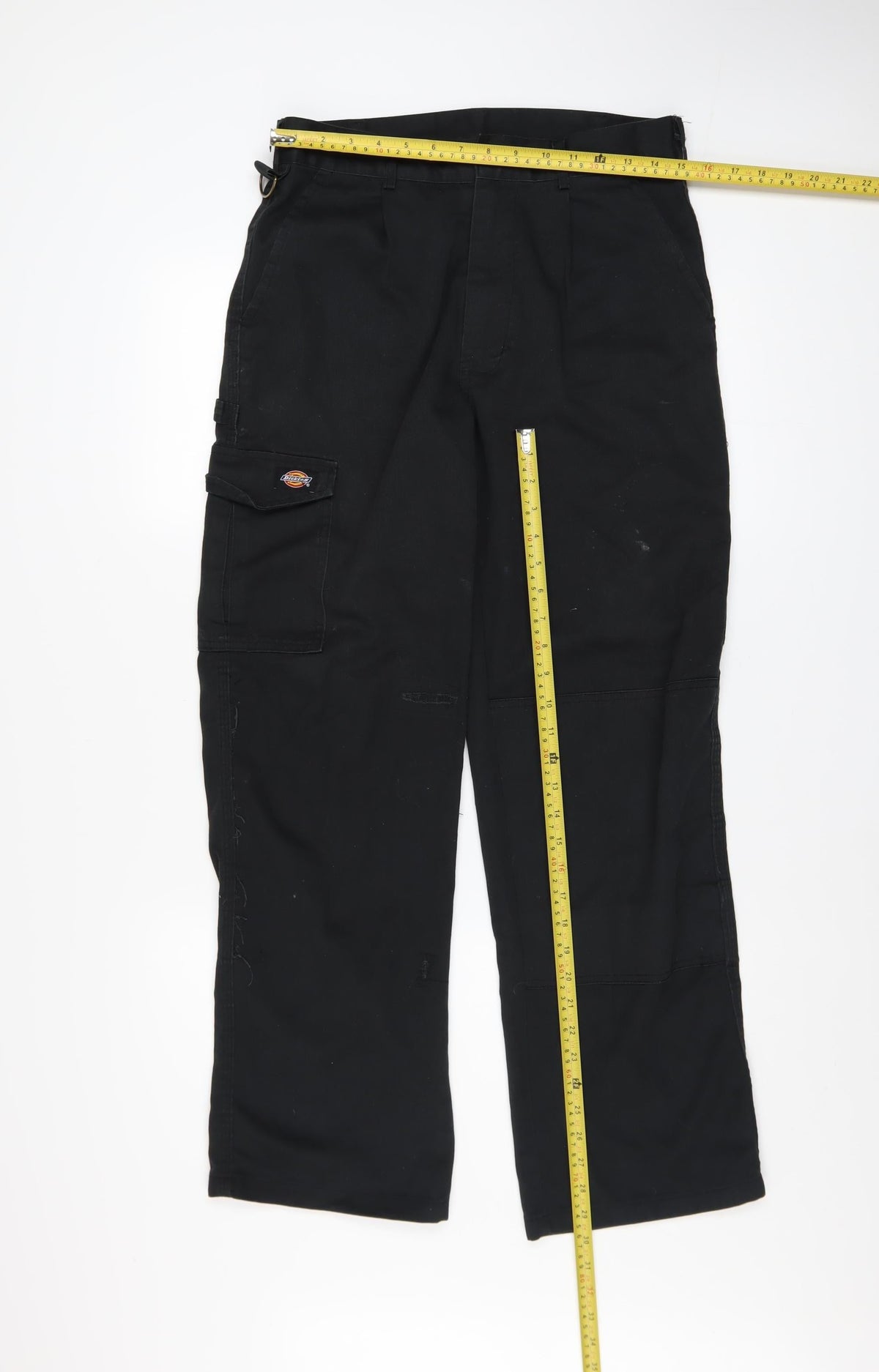 Dickies Men's Black Cargo Work Trousers 30R Polyester Cotton