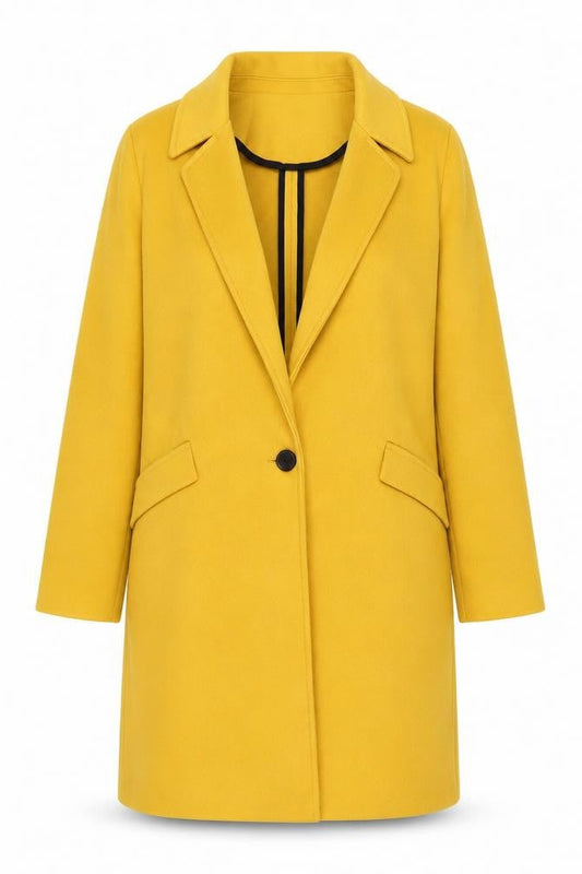 Tu Women Yellow Mid-Length Overcoat Size 10