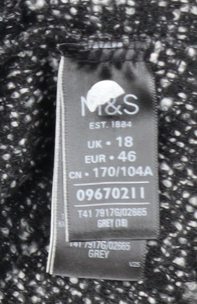Womens UK Size 18 Marks and Spencer Grey Overcoat