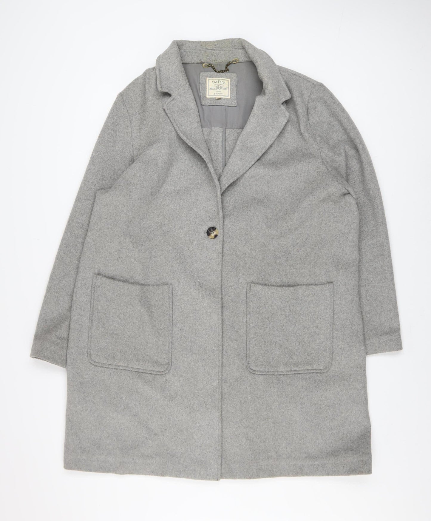 Womens UK Size 20 Fat Face Grey Overcoat