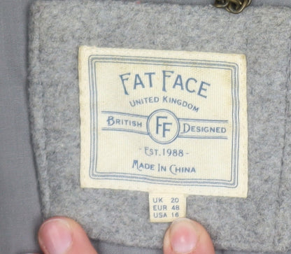 Womens UK Size 20 Fat Face Grey Overcoat