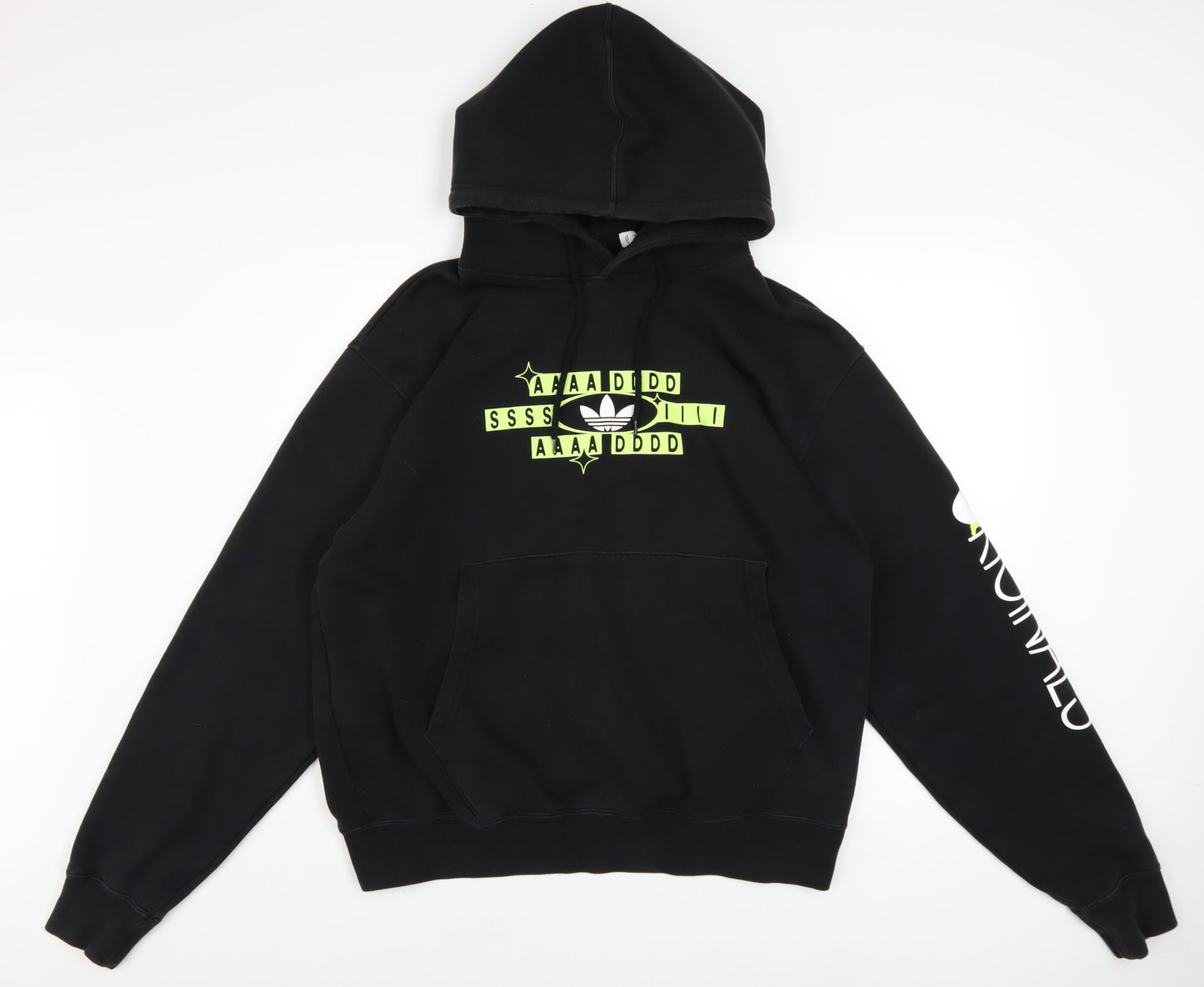 Mens UK Size L adidas Black Pullover Hoodie