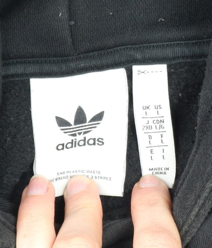 Mens UK Size L adidas Black Pullover Hoodie