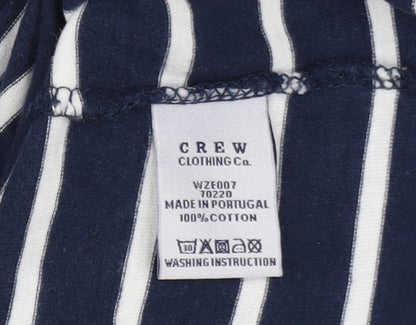 Crew Clothing Co. Women's Blue White Striped Boat Neck Cotton Top Size 12