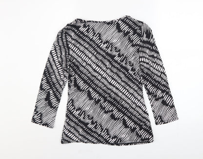 Principles by Ben de Lisi Petite Black Geometric Tunic Top Size 8