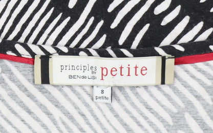 Principles by Ben de Lisi Petite Black Geometric Tunic Top Size 8