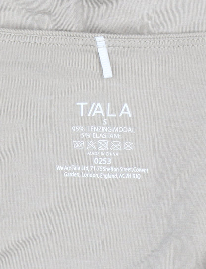 Tala Women’s Beige Long Sleeve Cropped V-Neck Twist Front Top - Size S