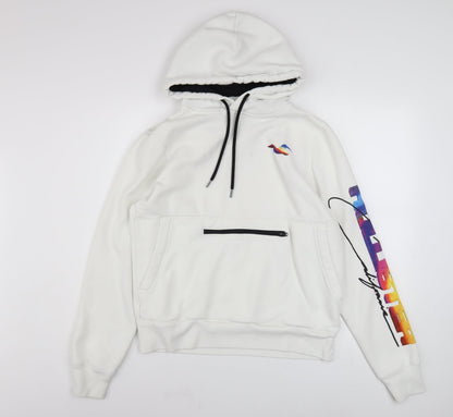 Mens UK Size M Hollister White Pullover Hoodie