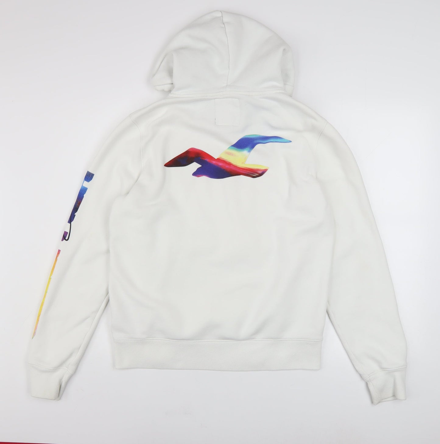 Mens UK Size M Hollister White Pullover Hoodie