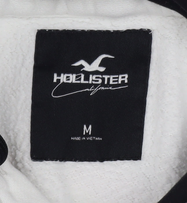 Mens UK Size M Hollister White Pullover Hoodie