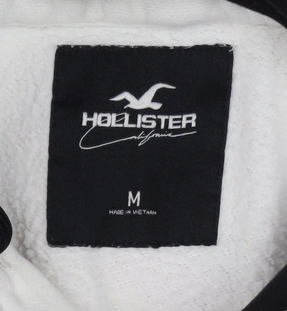 Mens UK Size M Hollister White Pullover Hoodie