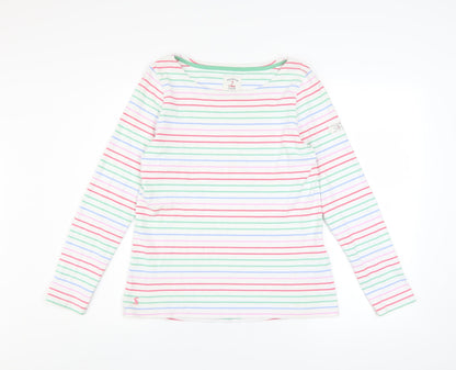Joules Women's Multicoloured Striped Cotton Long Sleeve T-Shirt UK 10