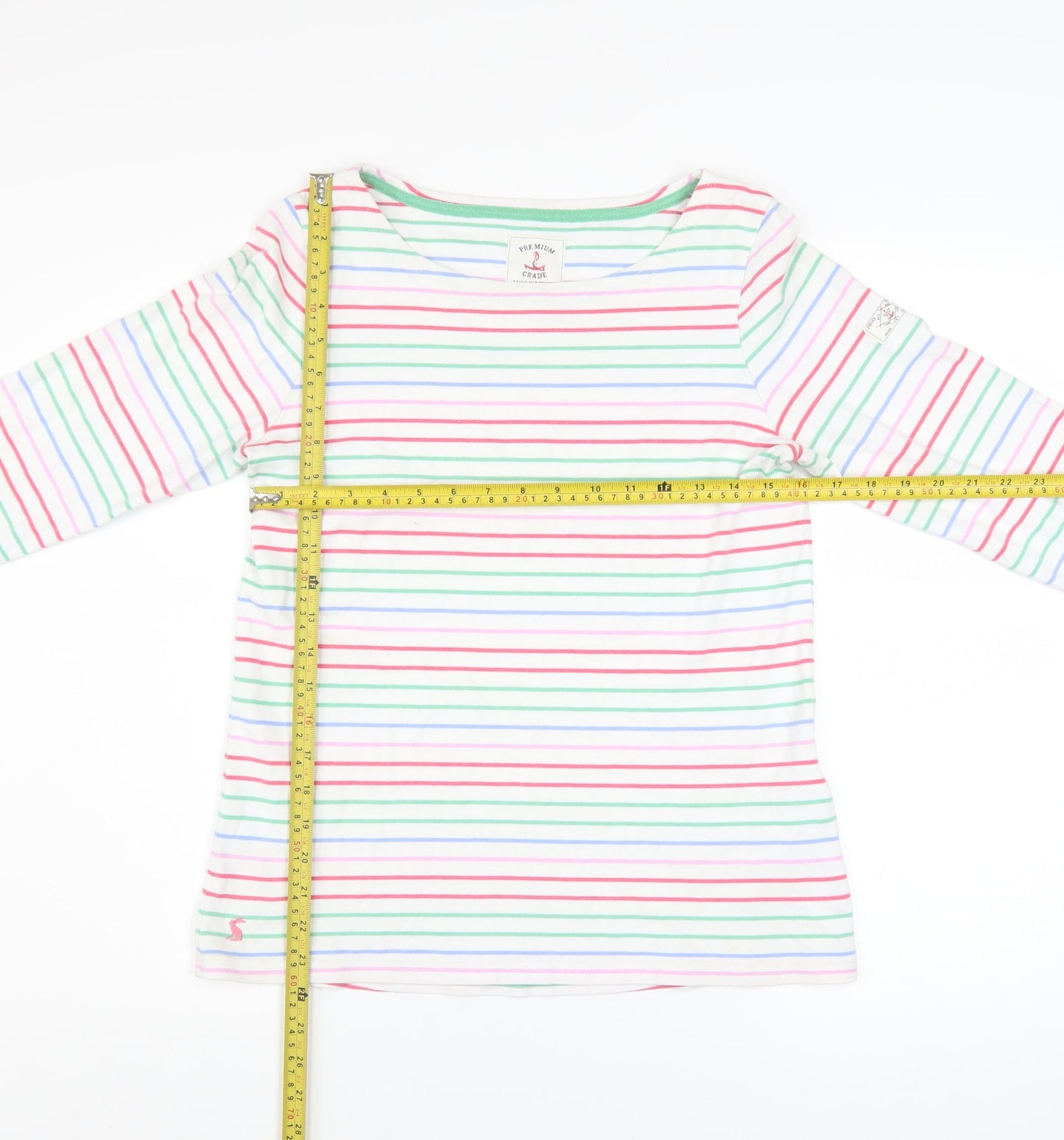 Joules Women's Multicoloured Striped Cotton Long Sleeve T-Shirt UK 10