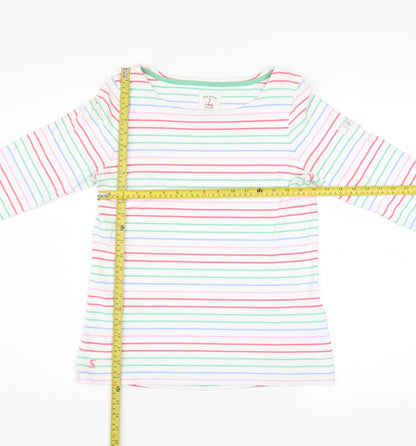 Joules Women's Multicoloured Striped Cotton Long Sleeve T-Shirt UK 10