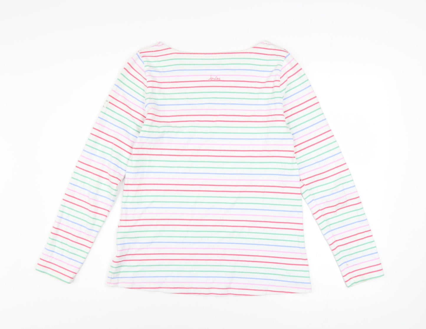 Joules Women's Multicoloured Striped Cotton Long Sleeve T-Shirt UK 10