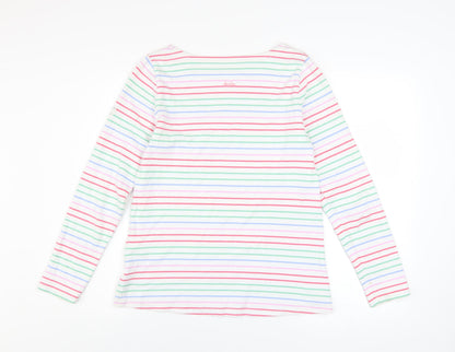 Joules Women's Multicoloured Striped Cotton Long Sleeve T-Shirt UK 10