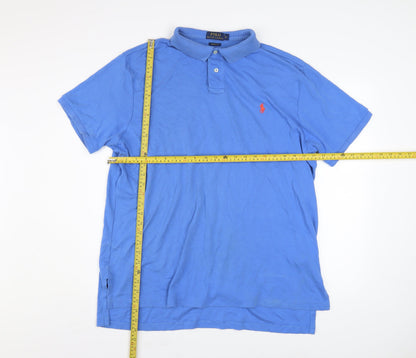 Ralph Lauren Men's Blue Cotton Custom Fit Polo Shirt XL