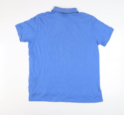Ralph Lauren Men's Blue Cotton Custom Fit Polo Shirt XL
