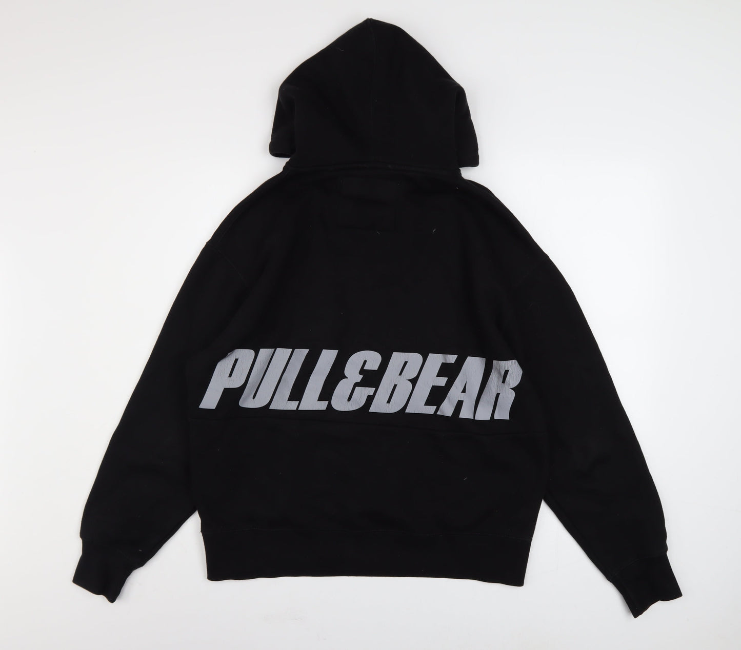 Mens UK Size XS Pull&Bear Black Pullover Hoodie