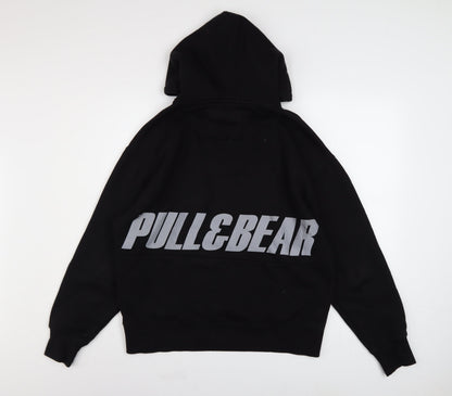 Mens UK Size XS Pull&Bear Black Pullover Hoodie