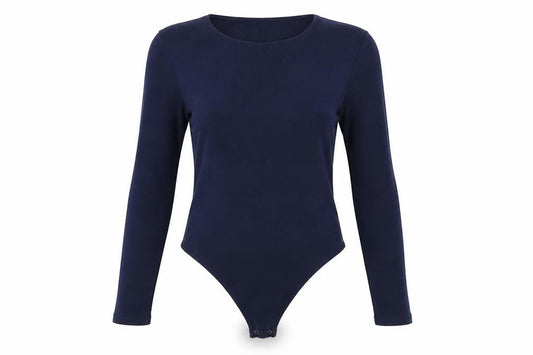 Abercrombie & Fitch Women's Blue Long Sleeve Bodysuit Size L