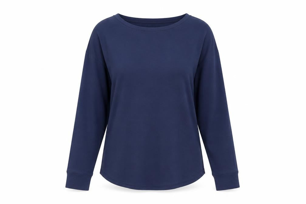 Columbia Women Navy Long Sleeve Basic T-Shirt Size S Polyester Blend