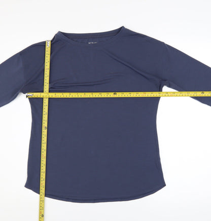 Columbia Women Navy Long Sleeve Basic T-Shirt Size S Polyester Blend